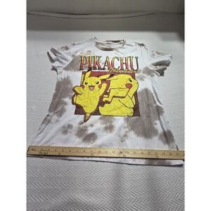 Pokemon Pikachu Pika Pika Gray Tie Dye Graphic T-Shirt‎ Youth Large 10/12 Unisex